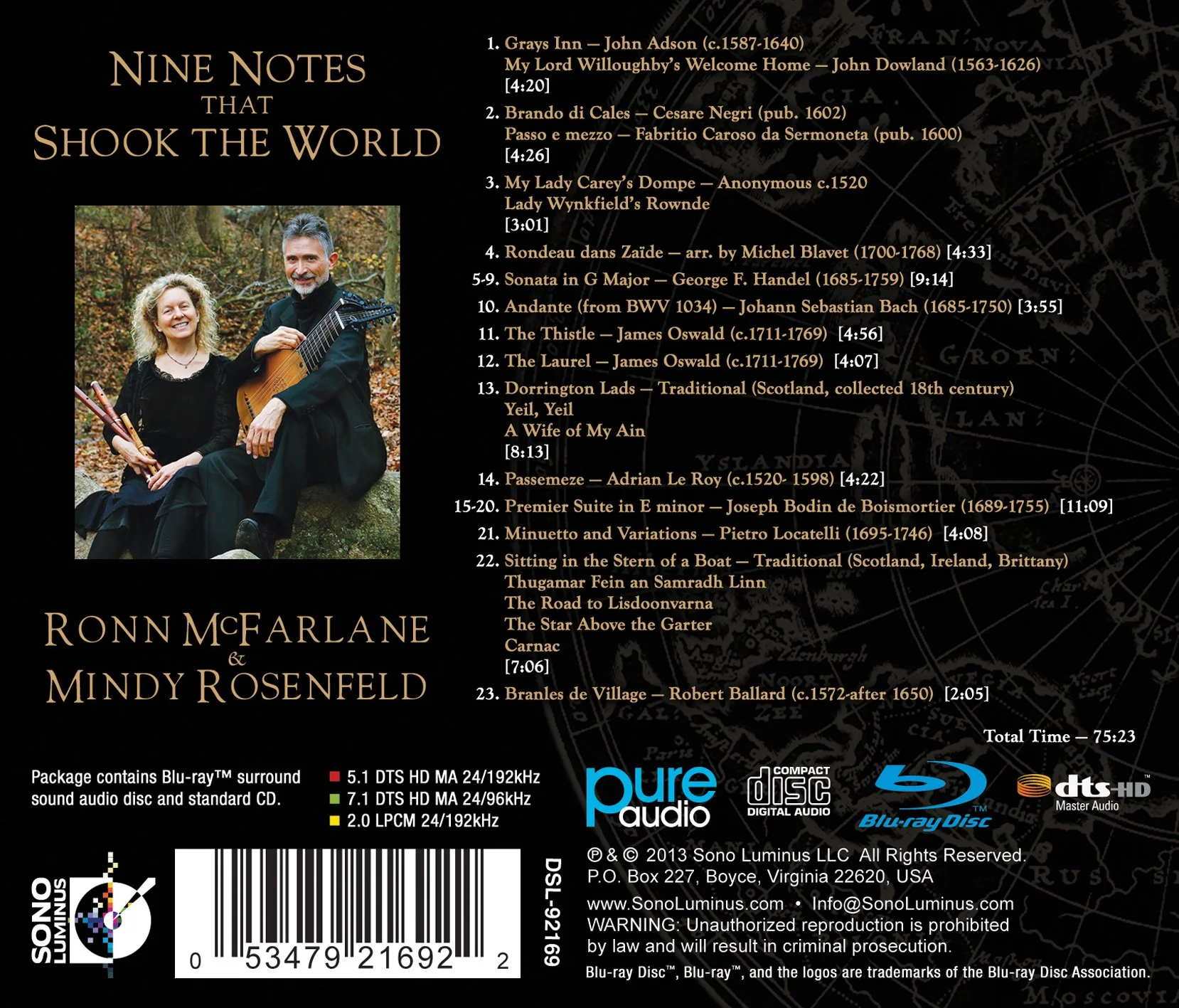 Nine Notes That Shook The World / Ronn Mcfarlane, Mindy Rosenfeld [CD & Blu-Ray Audio] - Image 2