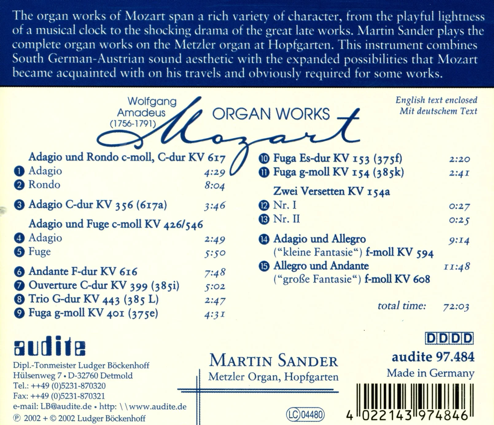ORGAN WORKS: MOZART - Image 2