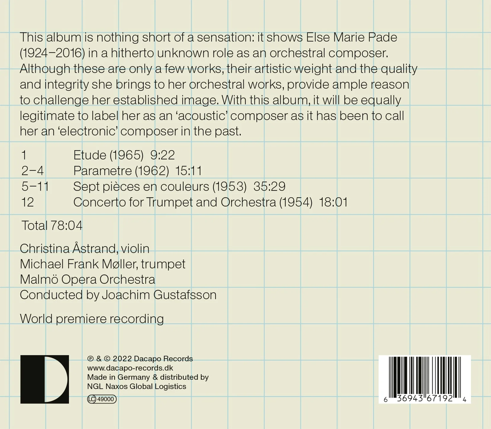 Pade: The Orchestral Album / Gustafsson, Malmö Opera Orchestra - Image 2