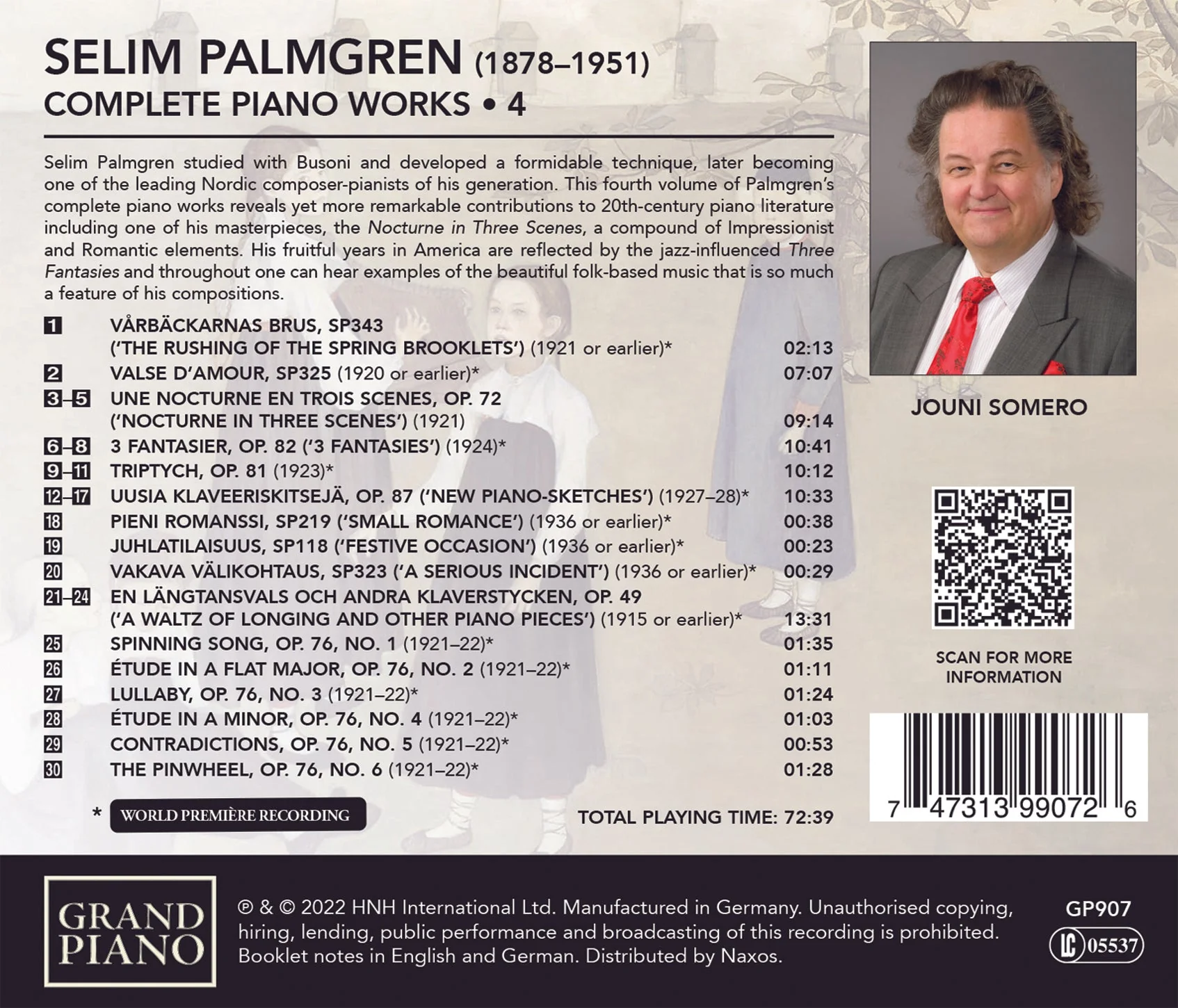 Palmgren: Complete Piano Works, Vol. 4 / Somero - Image 2