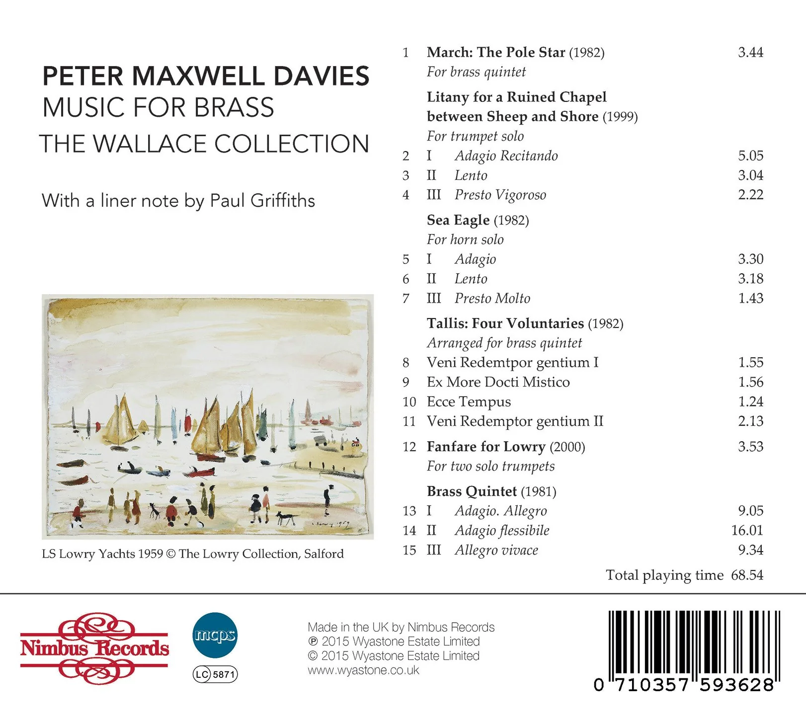 Peter Maxwell Davies: Music for Brass / The Wallace Collection - Image 2