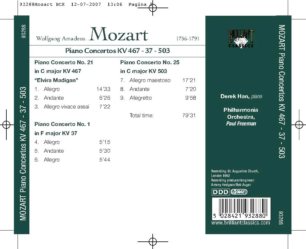 Mozart: Piano Concertos Nos. 1, 21 & 2 / Han, Freeman, Philharmonia Orchestra - Image 2