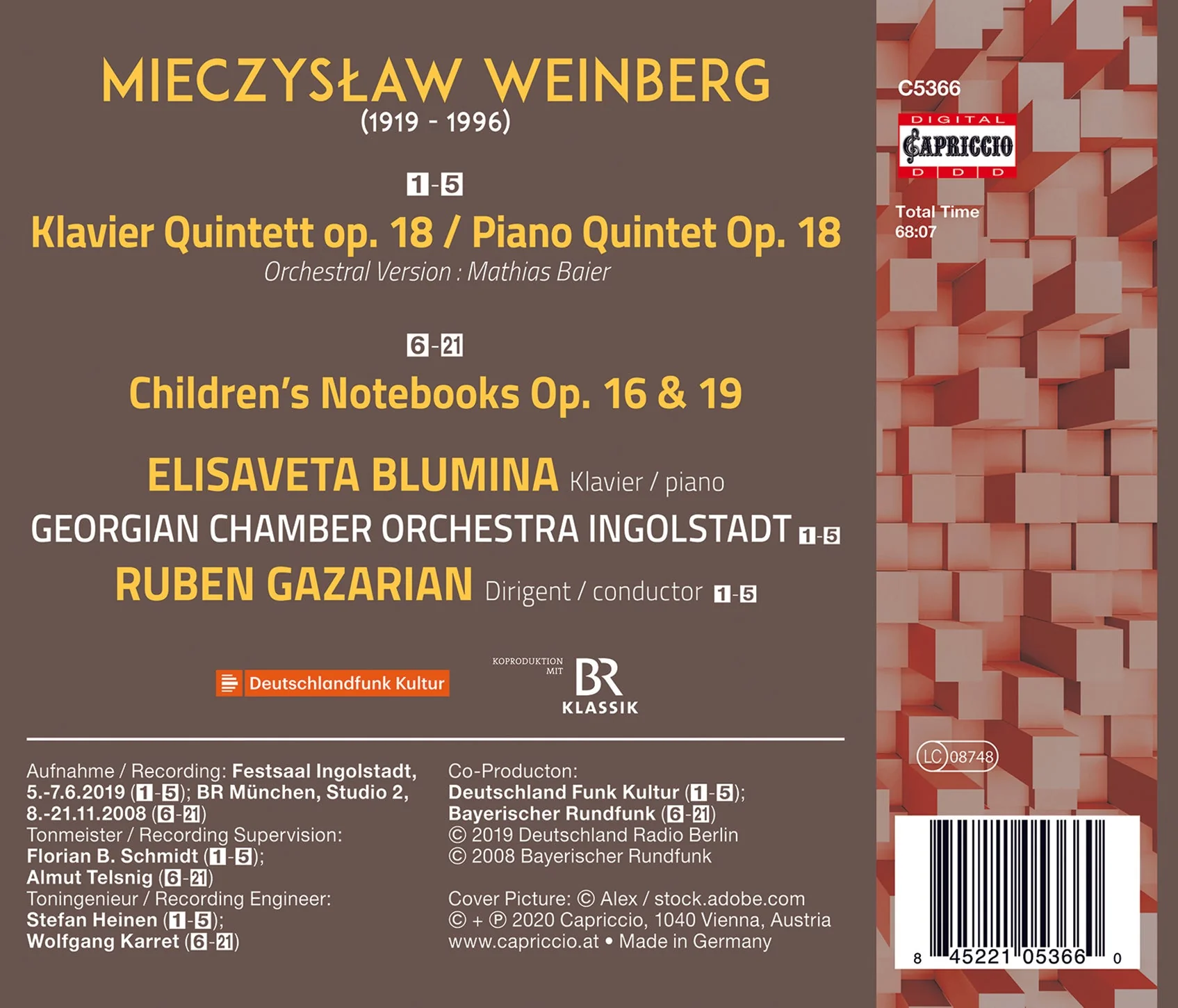 Weinberg: Piano Quintet (Orchestral Version) - Children's Notebooks, Books 1 & 2 / Elisaveta Blumina, Ingolstadt Georgian Chamber Orchestra - Image 2