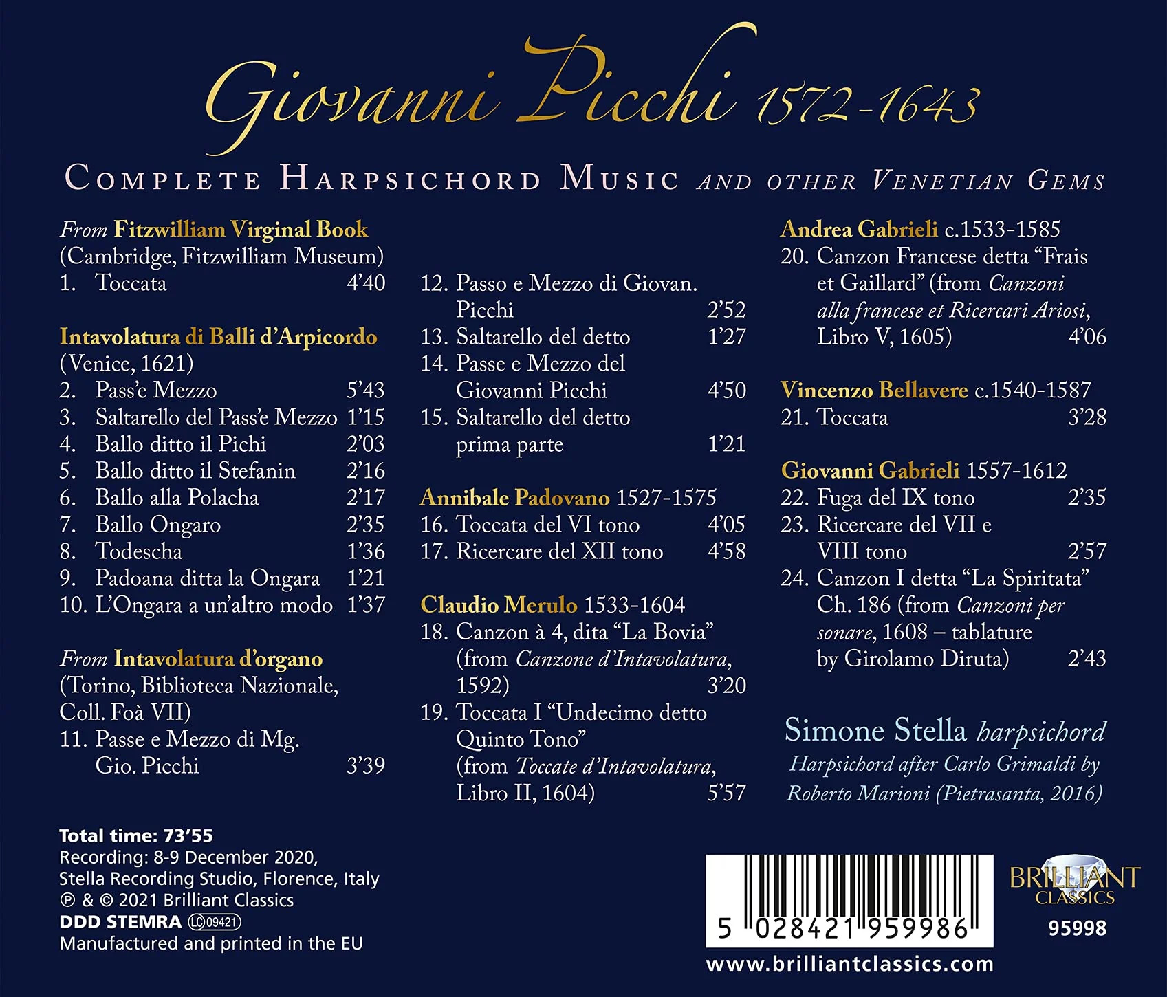 Picchi: Complete Harpsichord Music and Other Venetian Gems / Stella - Image 2