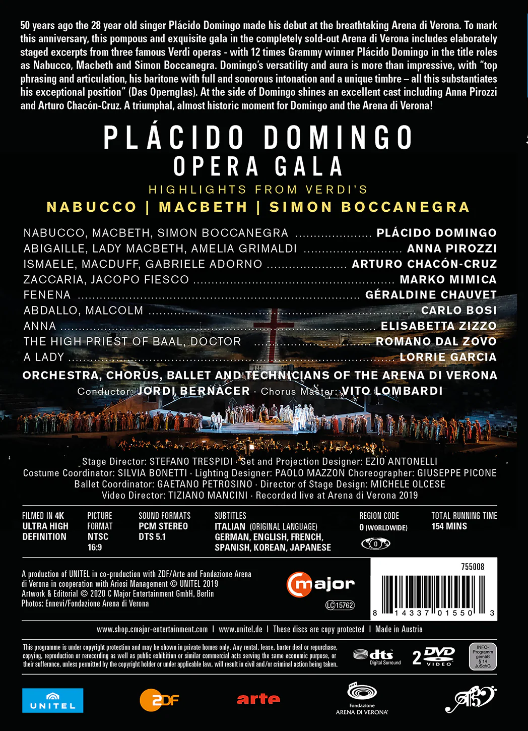 Placido Domingo: Opera Gala - 50 Years at the Arena di Verona [Blu-ray] - Image 2