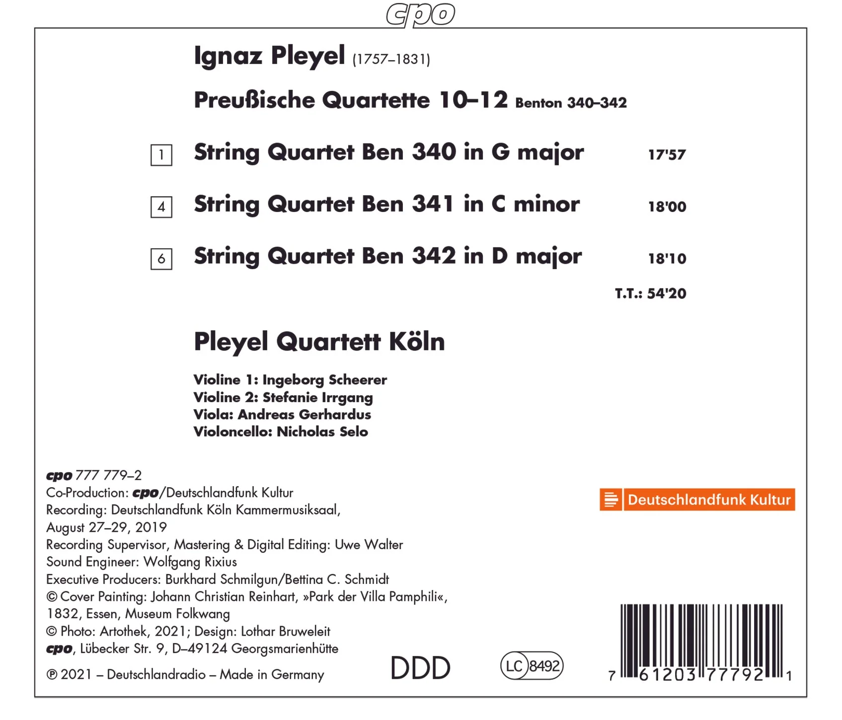 Pleyel: Preußische Quartette 10-12 / Pleyel Quartett Köln - Image 2