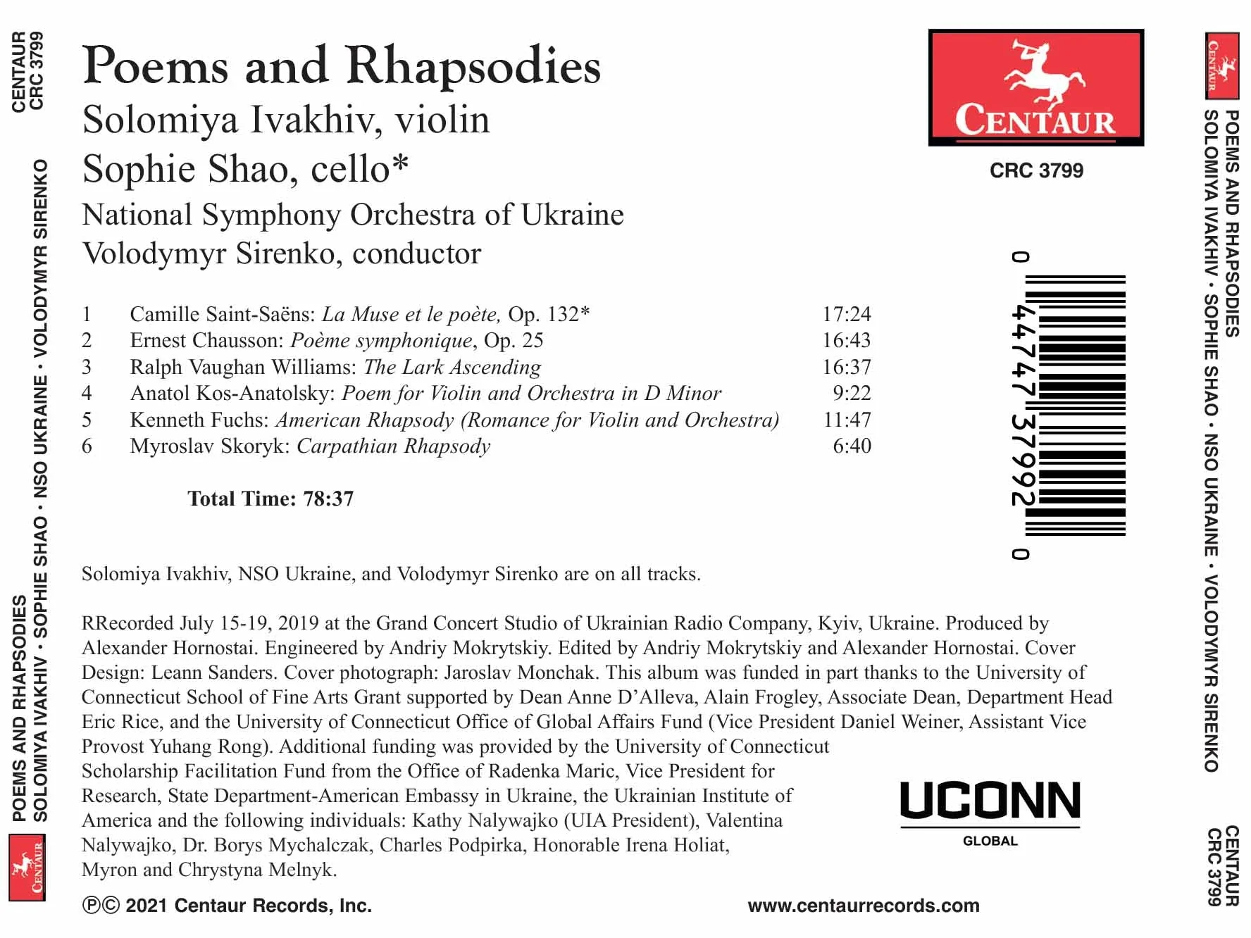 Poems and Rhapsodies / Ivakhiv, Shao, Sirenko, Ukraine National Symphony Orchestra - Image 2