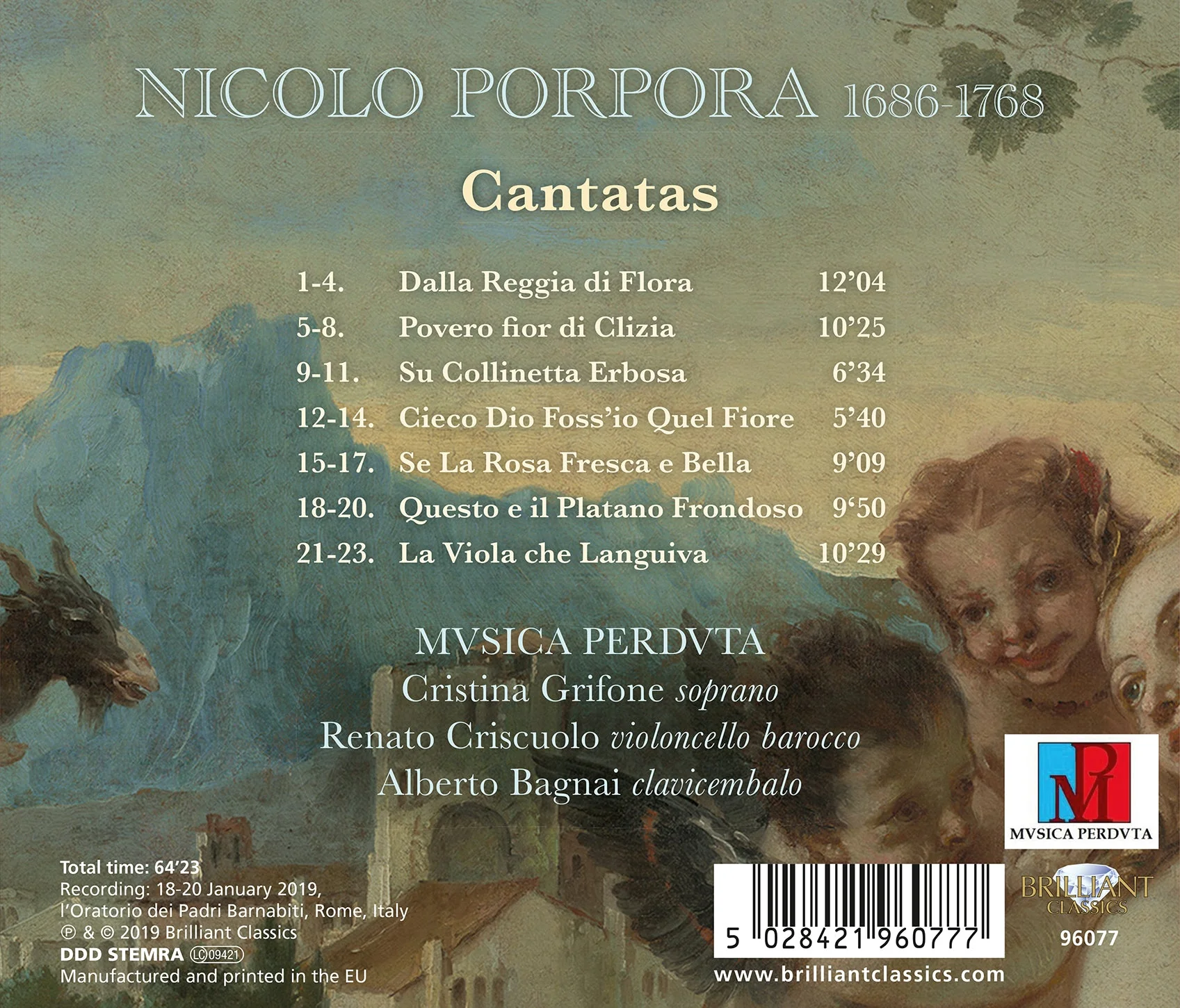 Porpora: Dalla Reggia di Flora Cantatas / Grifone, Musica Perduta - Image 2