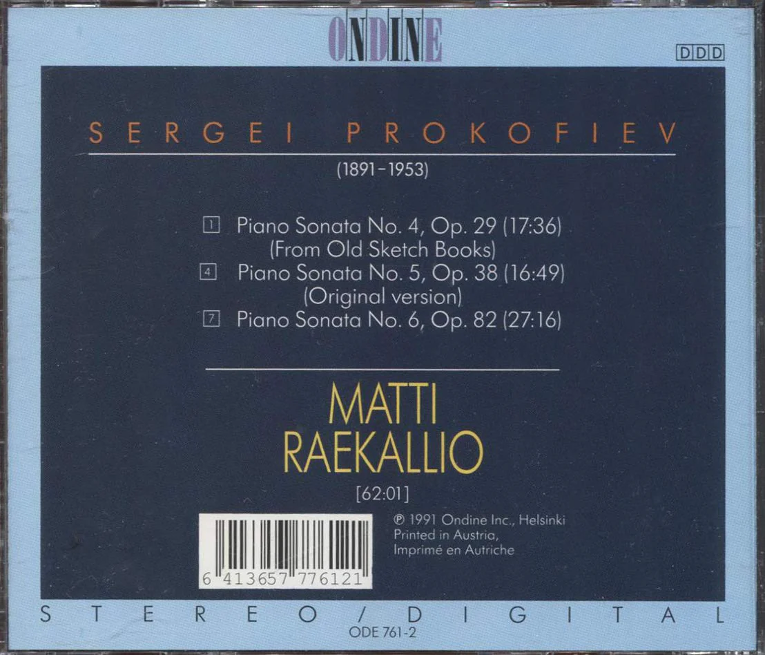Prokofiev: Piano Sonata Nos. 5 & 6 / Matti Raekallio - Image 2