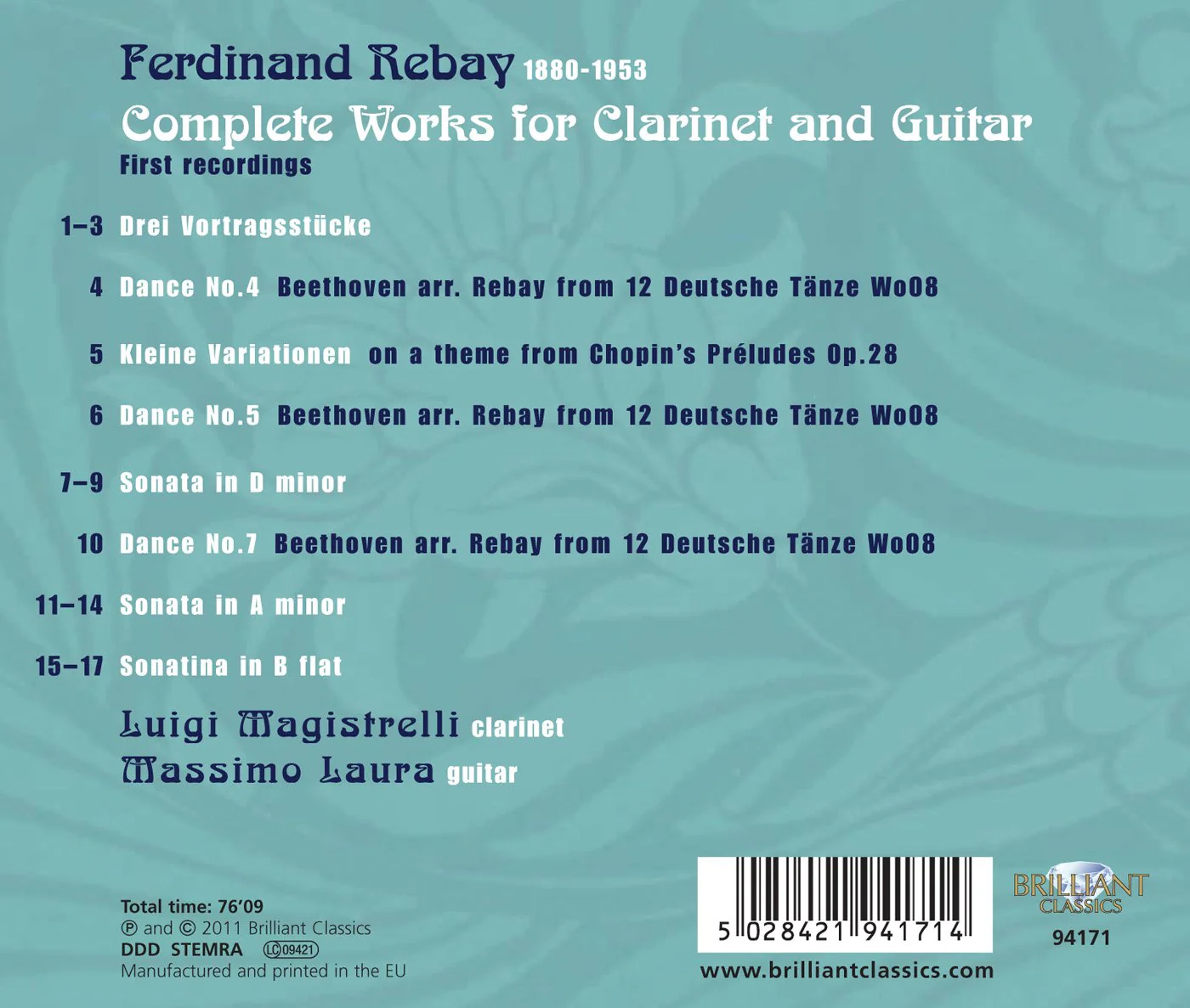 Rebay: Complete Works For Clarinet & Guitar / Magistrelli, Laura - Image 2
