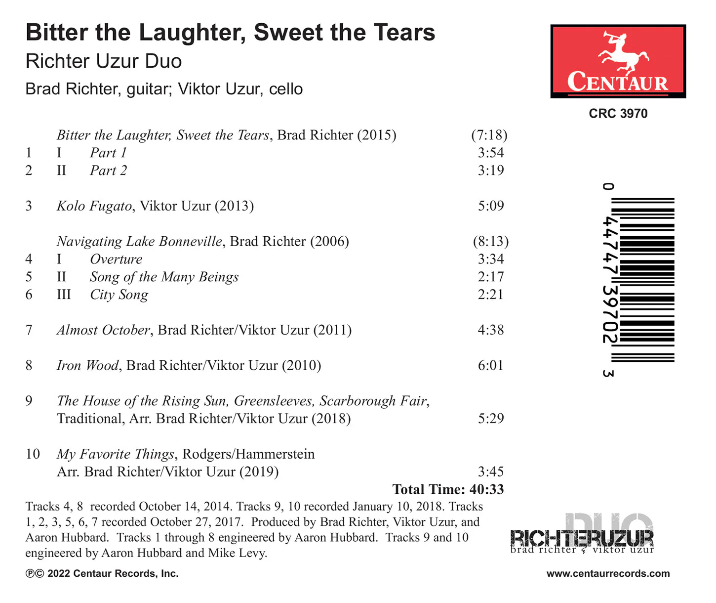 Bitter the Laughter, Sweet the Tears / Richter Uzur Duo - Image 2