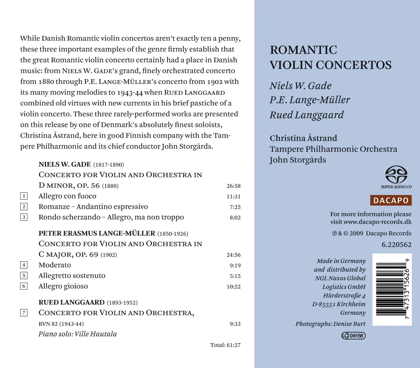 Romantic Violin Concertos / Christina Astrand, Et Al - Image 2