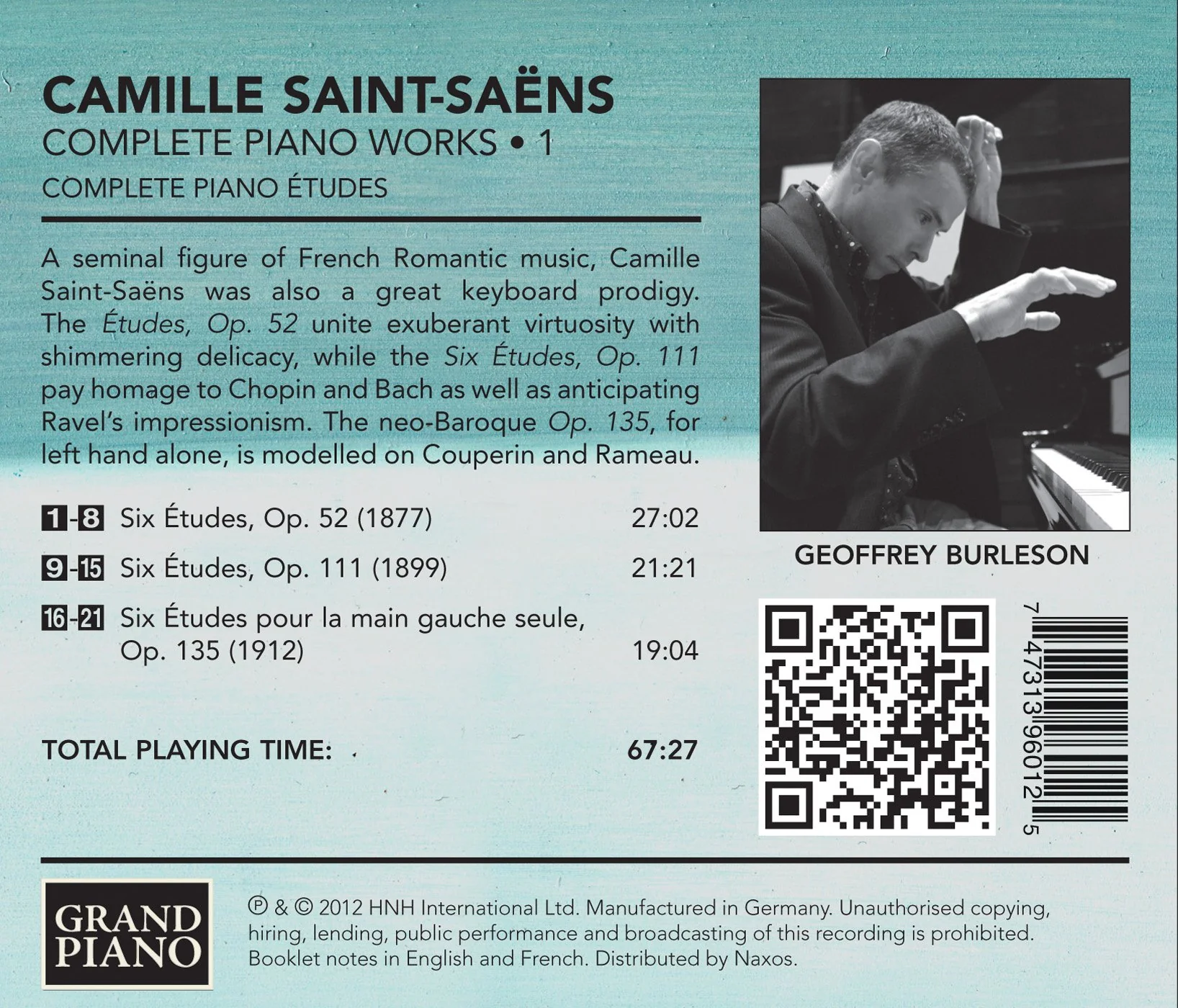 Saint-Saens: Complete Piano Works Vol 1 / Geoffrey Burleson - Image 2
