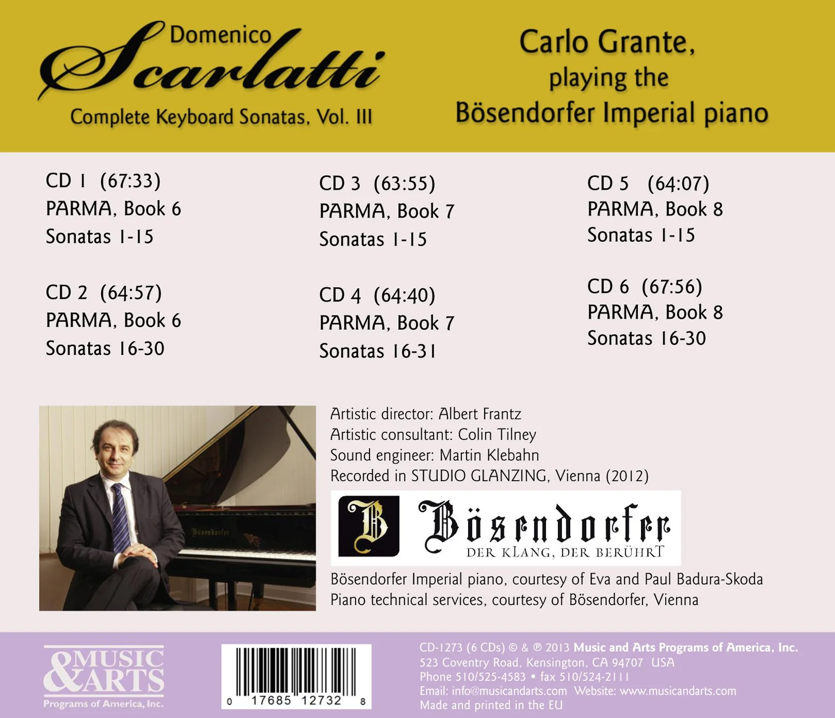 Scarlatti: Complete Keyboard Sonatas Vol 3 / Carlo Grante - Image 2