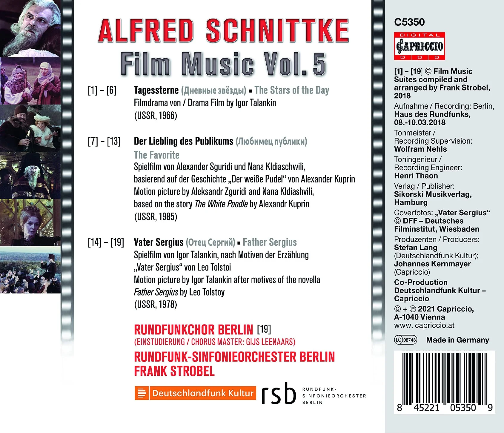 Schnittke: Film Music Edition, Vol. 5 / Strobel, RSO Berlin, Berlin Radio Choir - Image 2