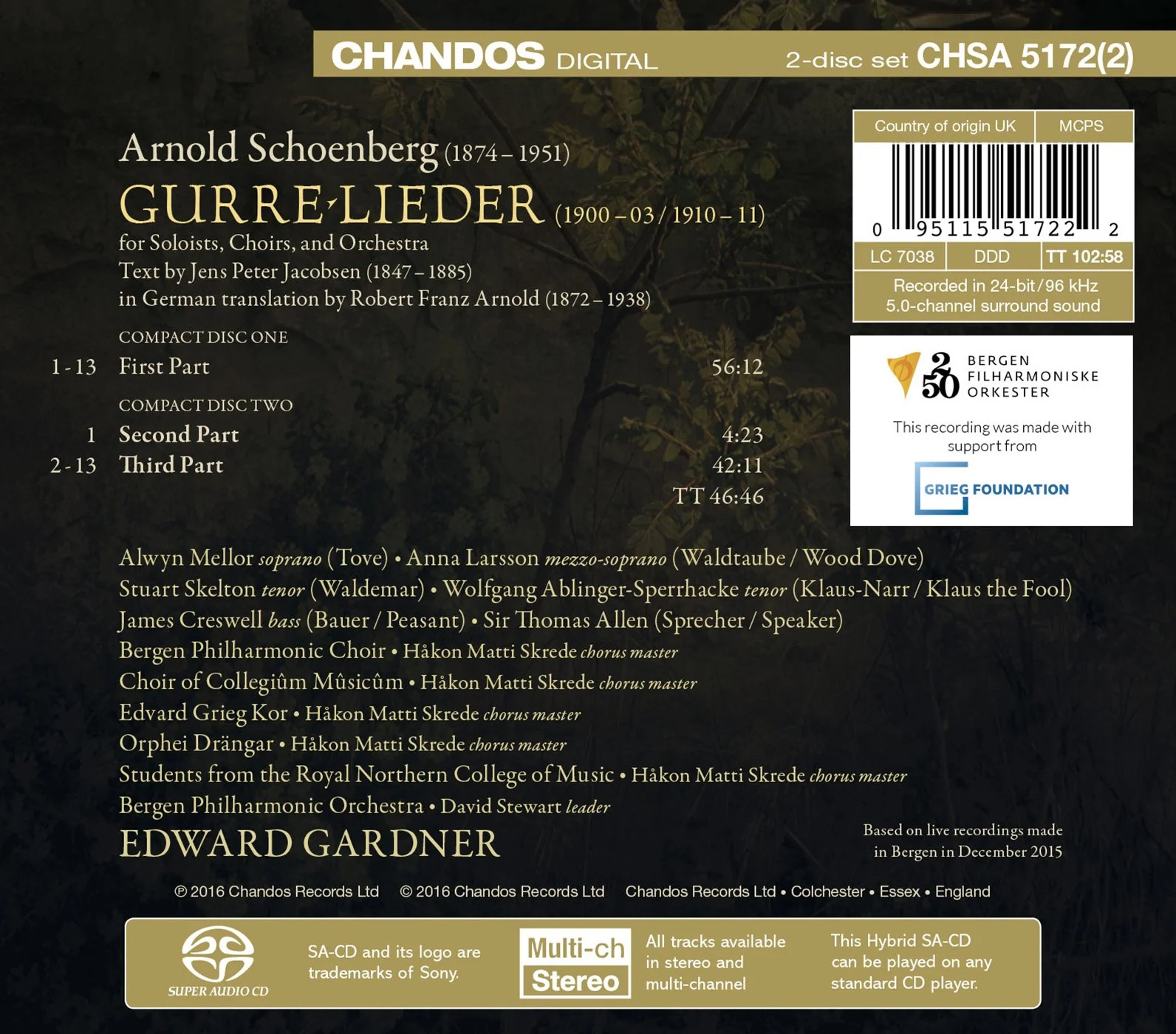 Schoenberg: Gurre-Lieder / Gardner, Bergen Philharmonic - Image 2
