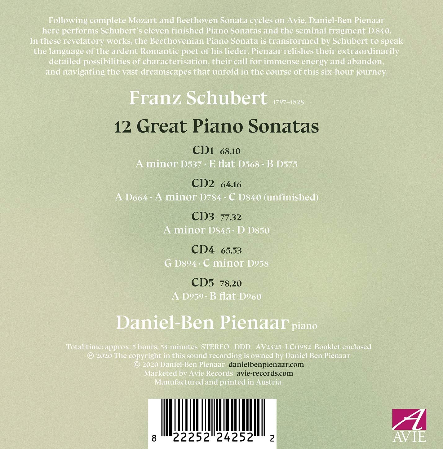 Schubert: 12 Great Piano Sonatas / Pienaar - Image 2