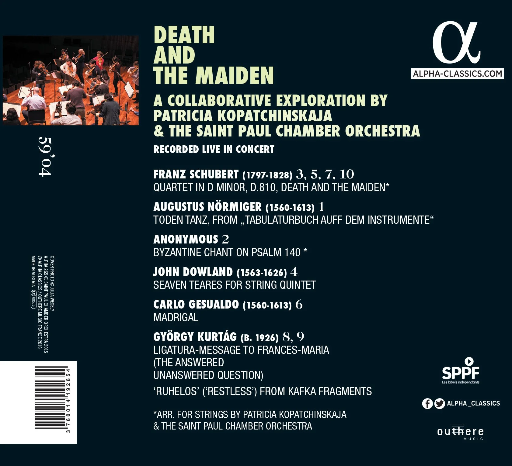 Schubert: Death and the Maiden / Kopatchinskaja, Saint Paul Chamber Orchestra - Image 2