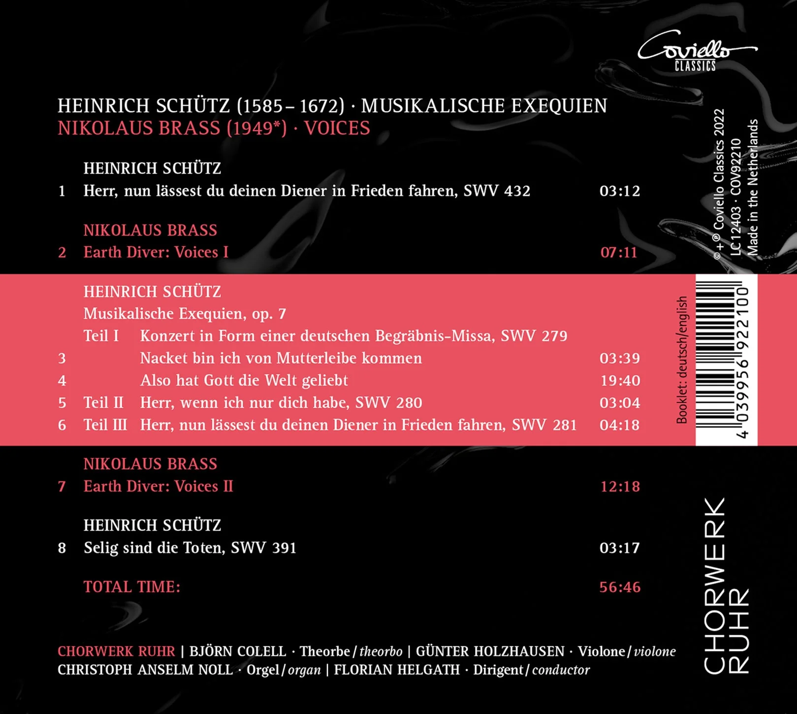 Schütz & N. Brass: Musikalische Exequien - Voices 1 & 2 / Helgath, Chorwerk Ruhr - Image 2