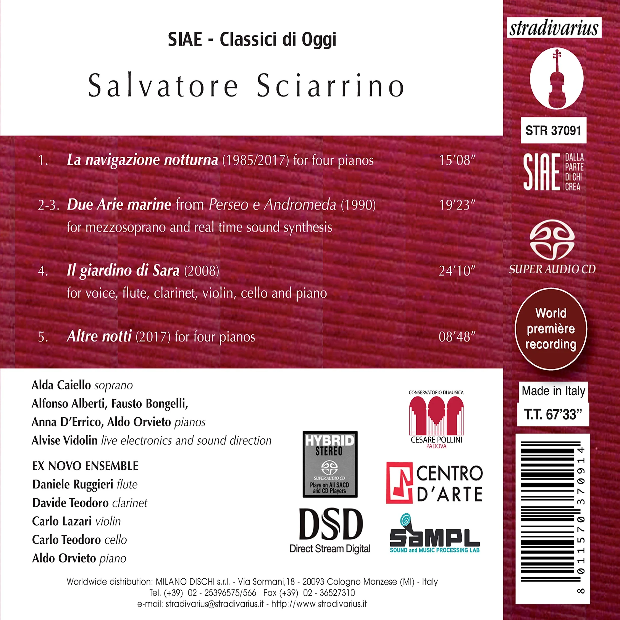 Sciarrino: La navigazione notturna / Vidolin, Ex Novo Ensemble - Image 2