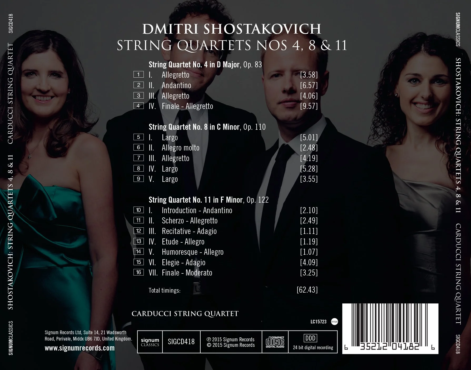 Shostakovich: String Quartets Nos. 4, 8 & 11 - Image 2
