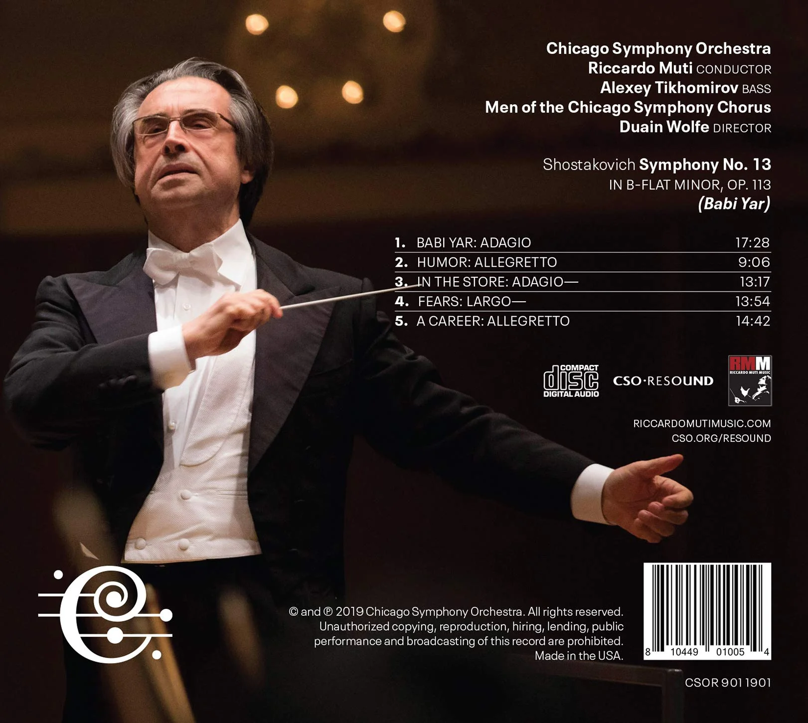 Shostakovich: Symphony No. 13 "Babi Yar" / Tikhomirov, Muti, Chicago Symphony - Image 2