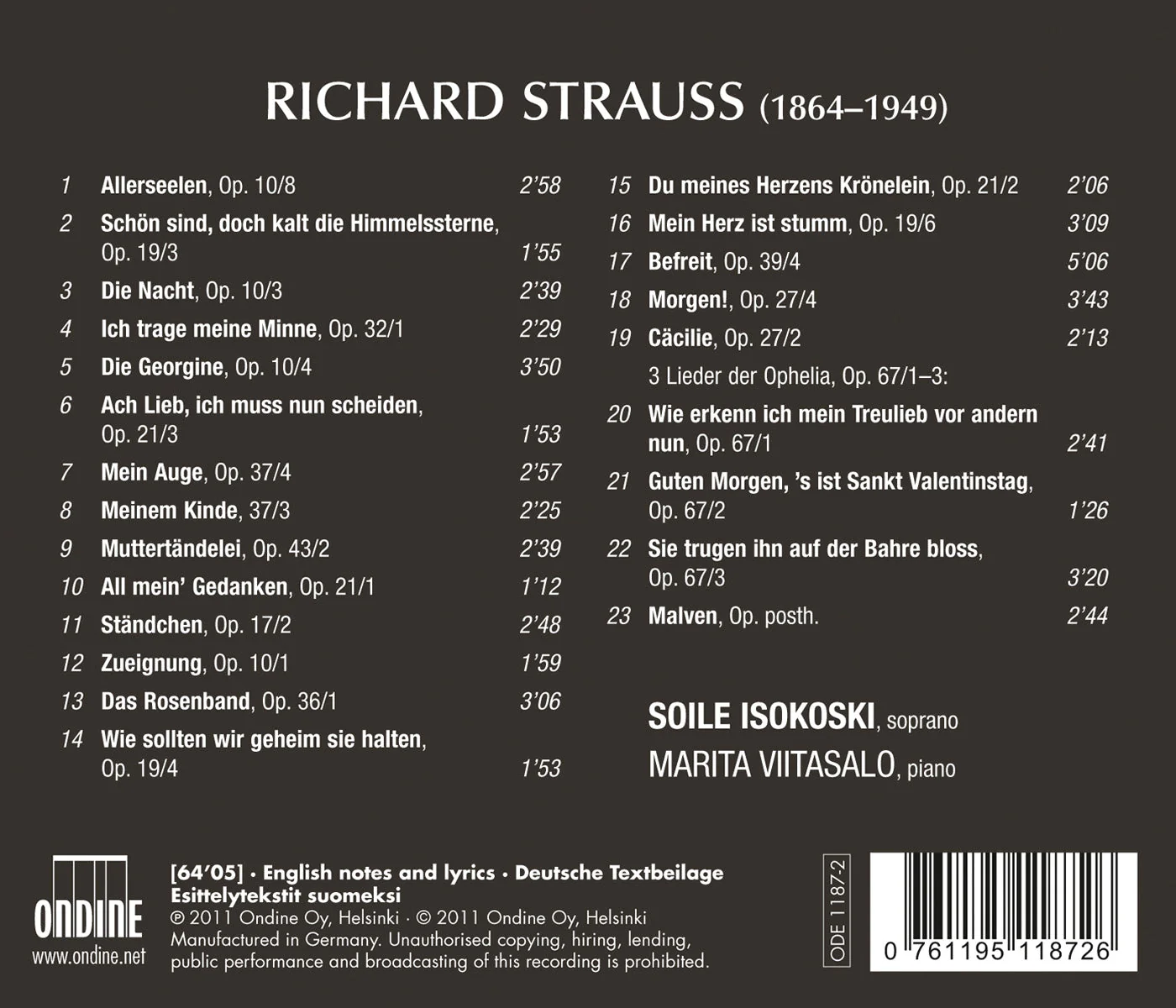 Strauss: Lieder / Soile Isokoski - Image 2