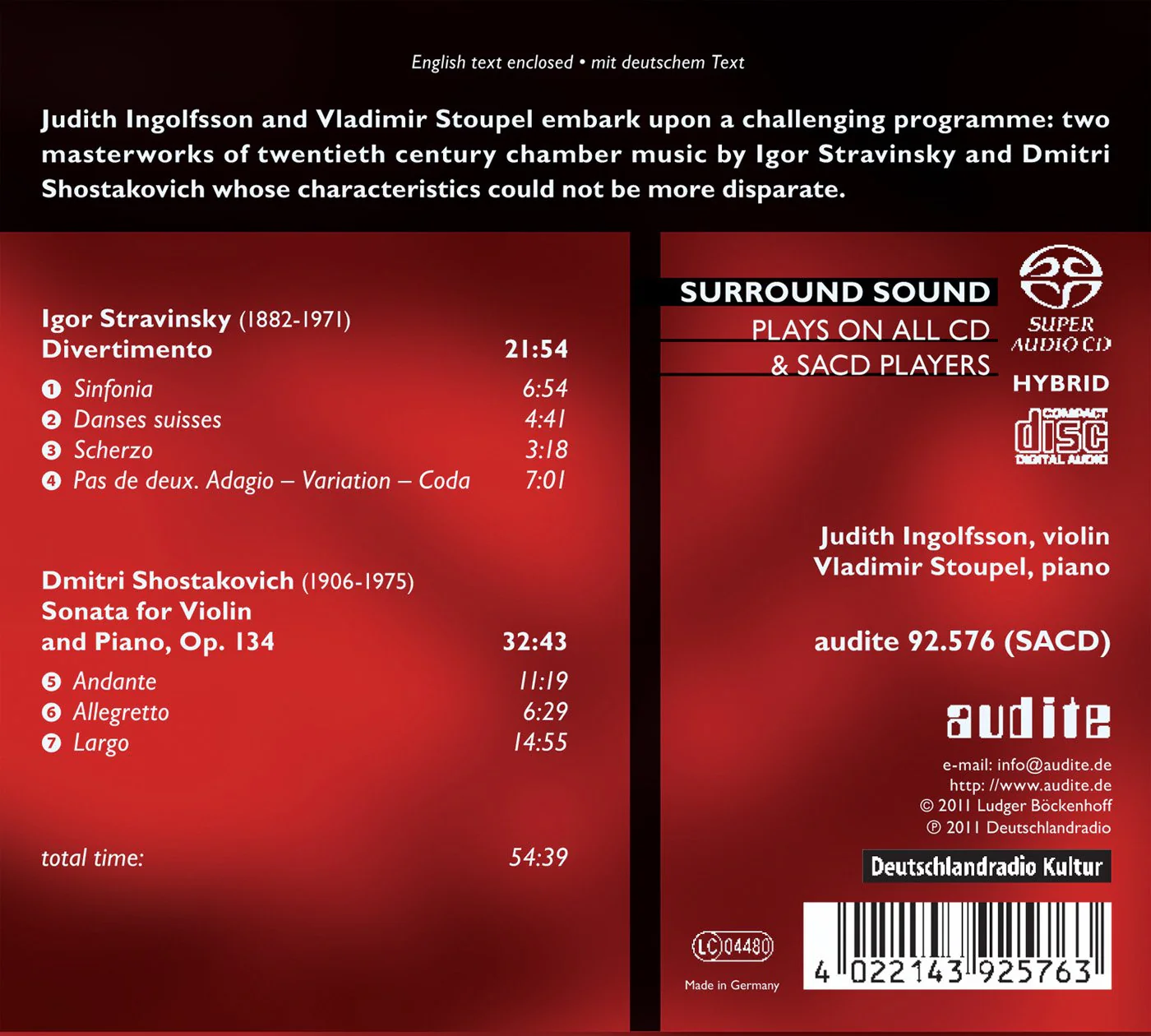 Stravinsky: Divertimento - Shostakovich: Violin Sonata - Image 2