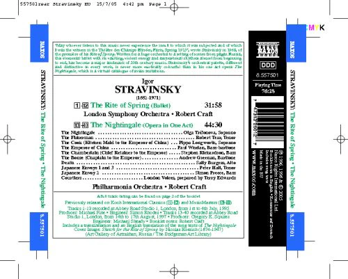 Stravinsky: The Rite Of Spring, The Nightingale / Craft - Image 2