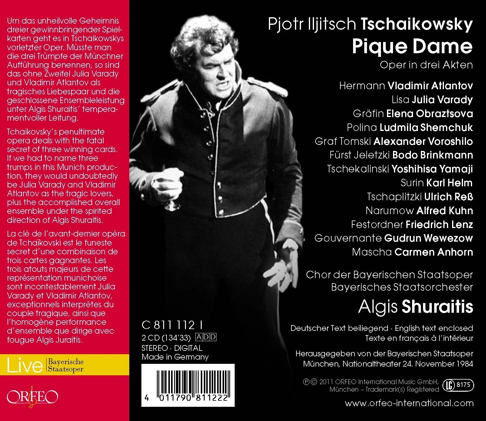 Tchaikovsky: Pique Dame / Shuraitis, Varady, Obraztsova, Kuhn, Ress - Image 2