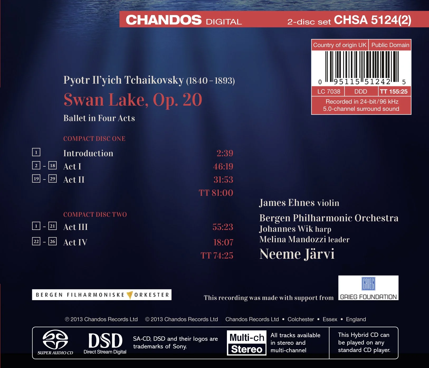 Tchaikovsky: Swan Lake / Jarvi, Bergen - Image 2