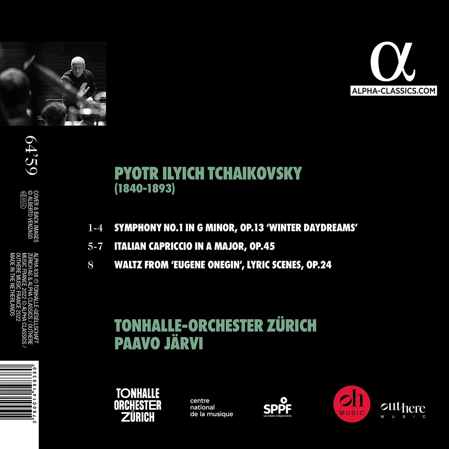 Tchaikovsky: Symphony No. 1 & Italian Capriccio / Järvi, Zurich Tonhalle Orchestra - Image 2