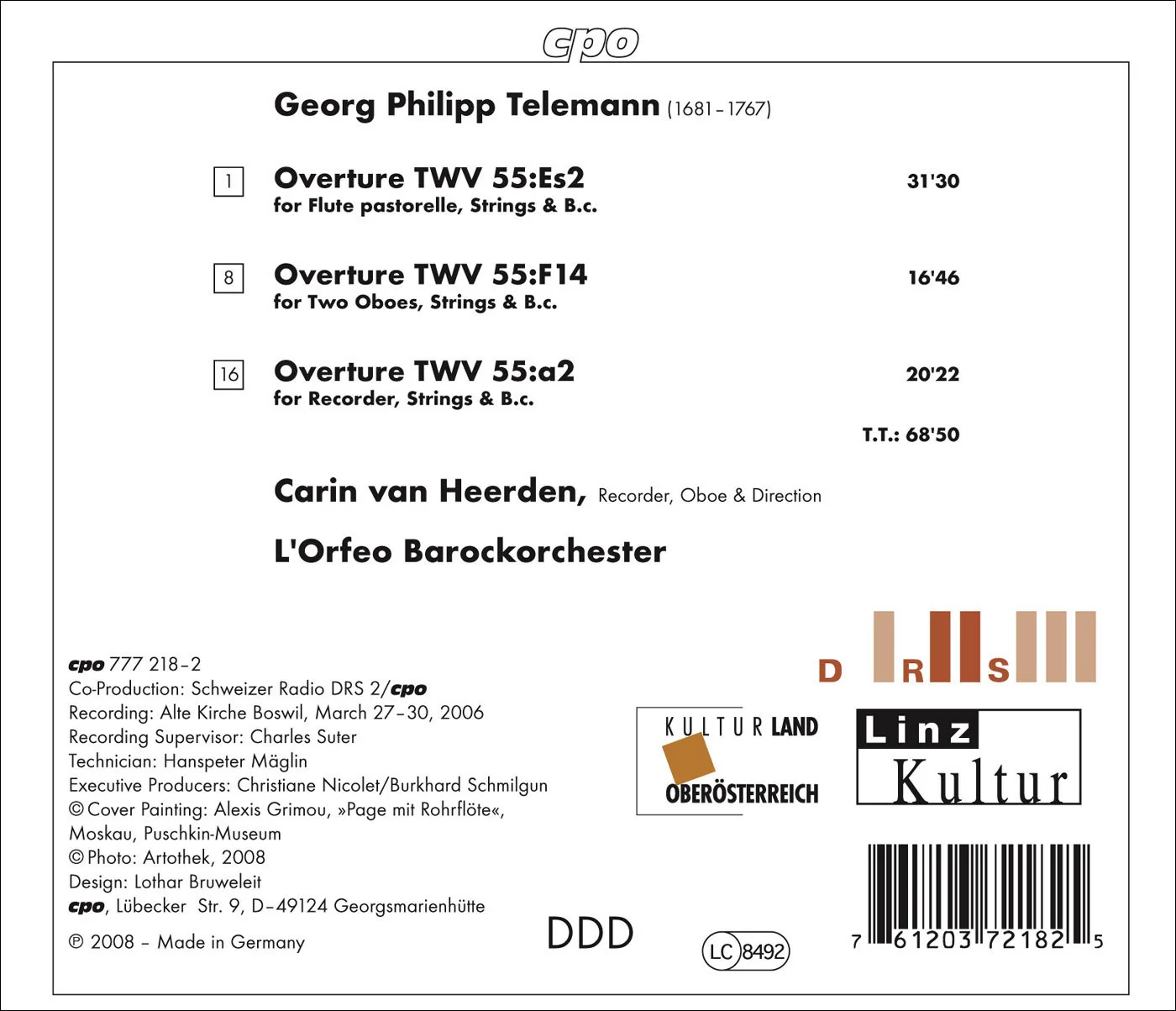 Telemann, G.P.: Overtures (Suites) - Twv 55: A2, Es2, F14 - Image 2