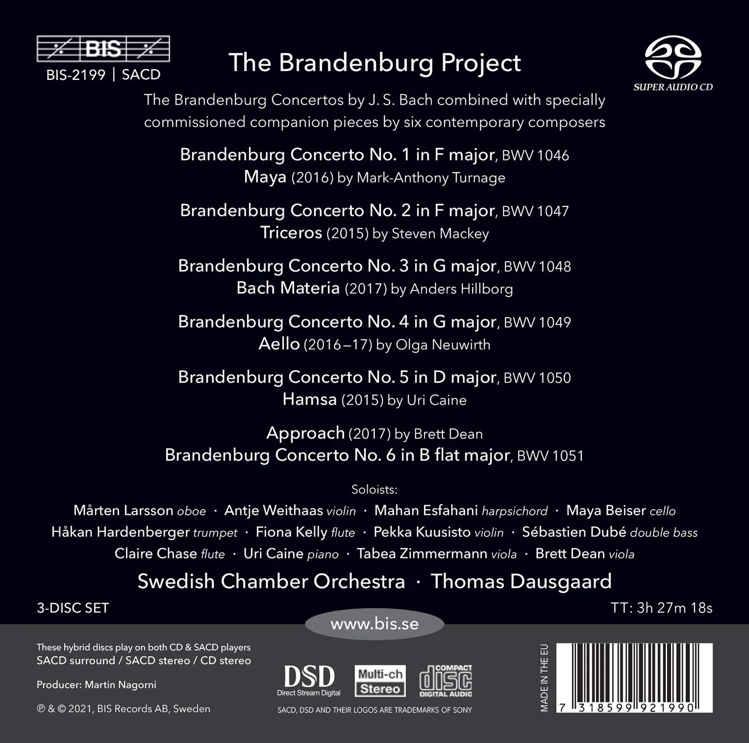 The Brandenburg Project  - 12 Concertos / Dausgaard, Swedish Chamber Orchestra - Image 2