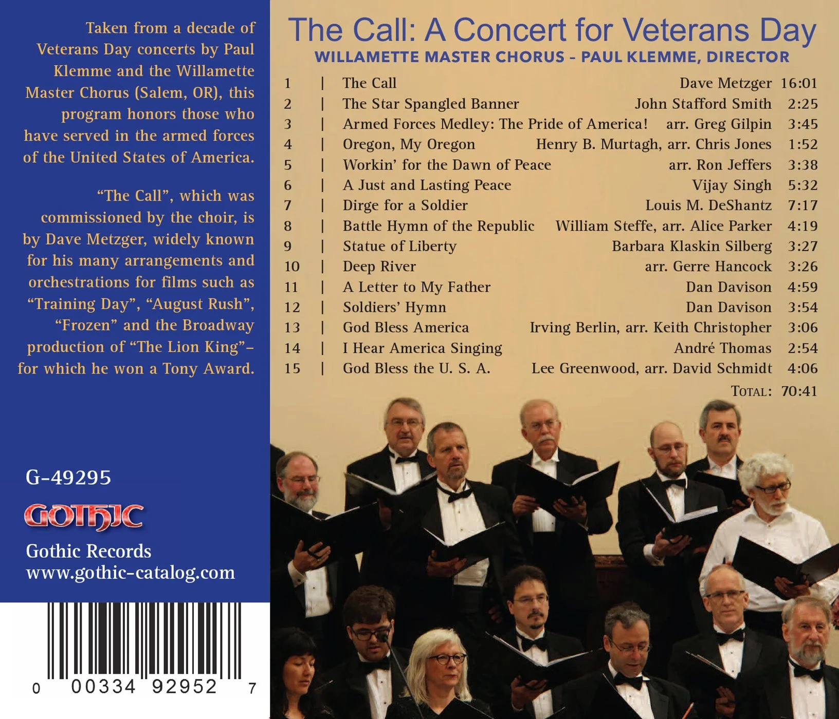 The Call - A Concert for Veteran's Day / Willamette Master Chorus - Image 2