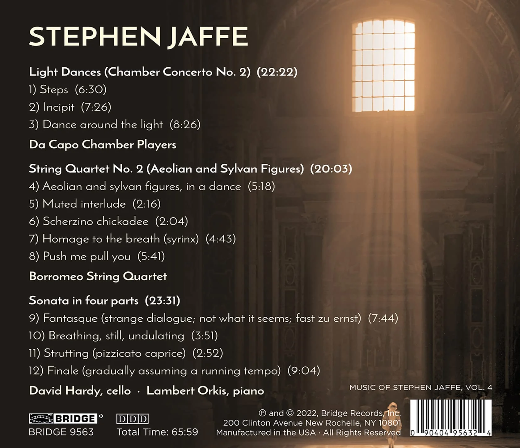 The Music of Stephen Jaffe, Vol. 4/ Orkis, Hardy, Da Capo Chamber Players, Borromeo String Quartet - Image 2
