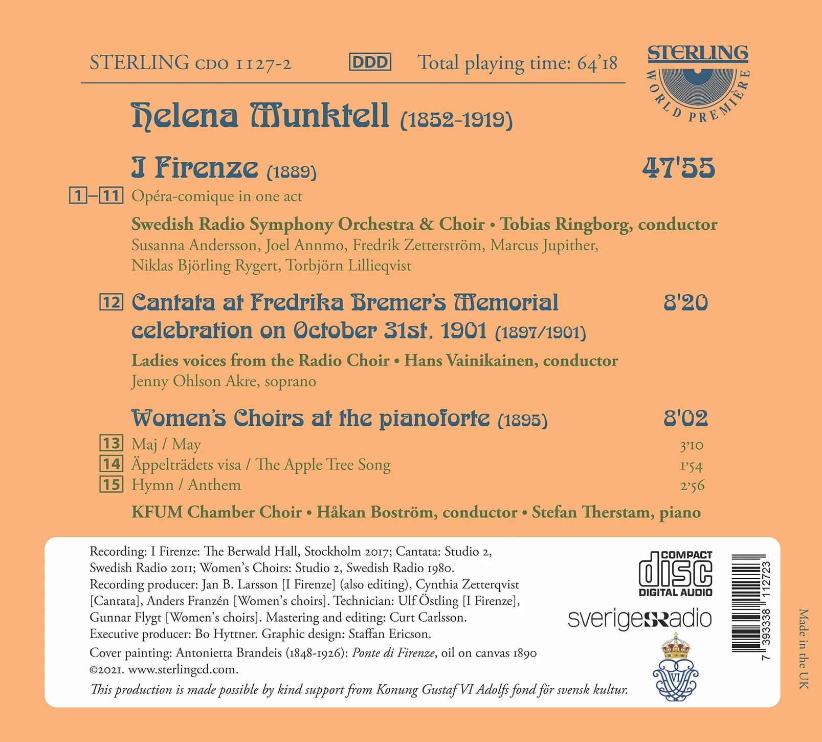 Munktell: I Firenze [Romantic Opera in Sweden, Vol. 9] / Swedish Radio Choir & Symphony Orchestra - Image 2