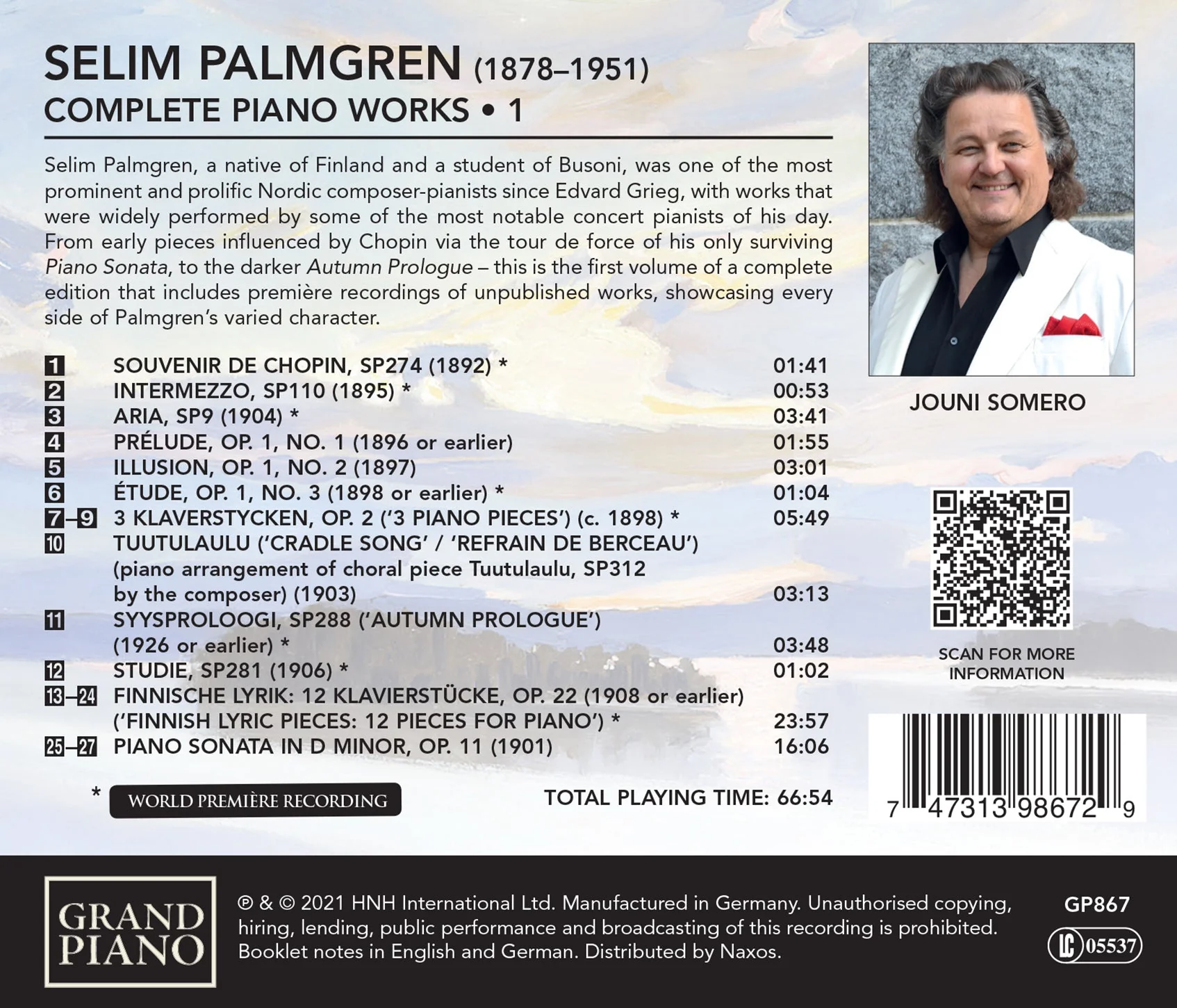 Palmgren: Complete Piano Works, Vol. 1 / Somero - Image 2