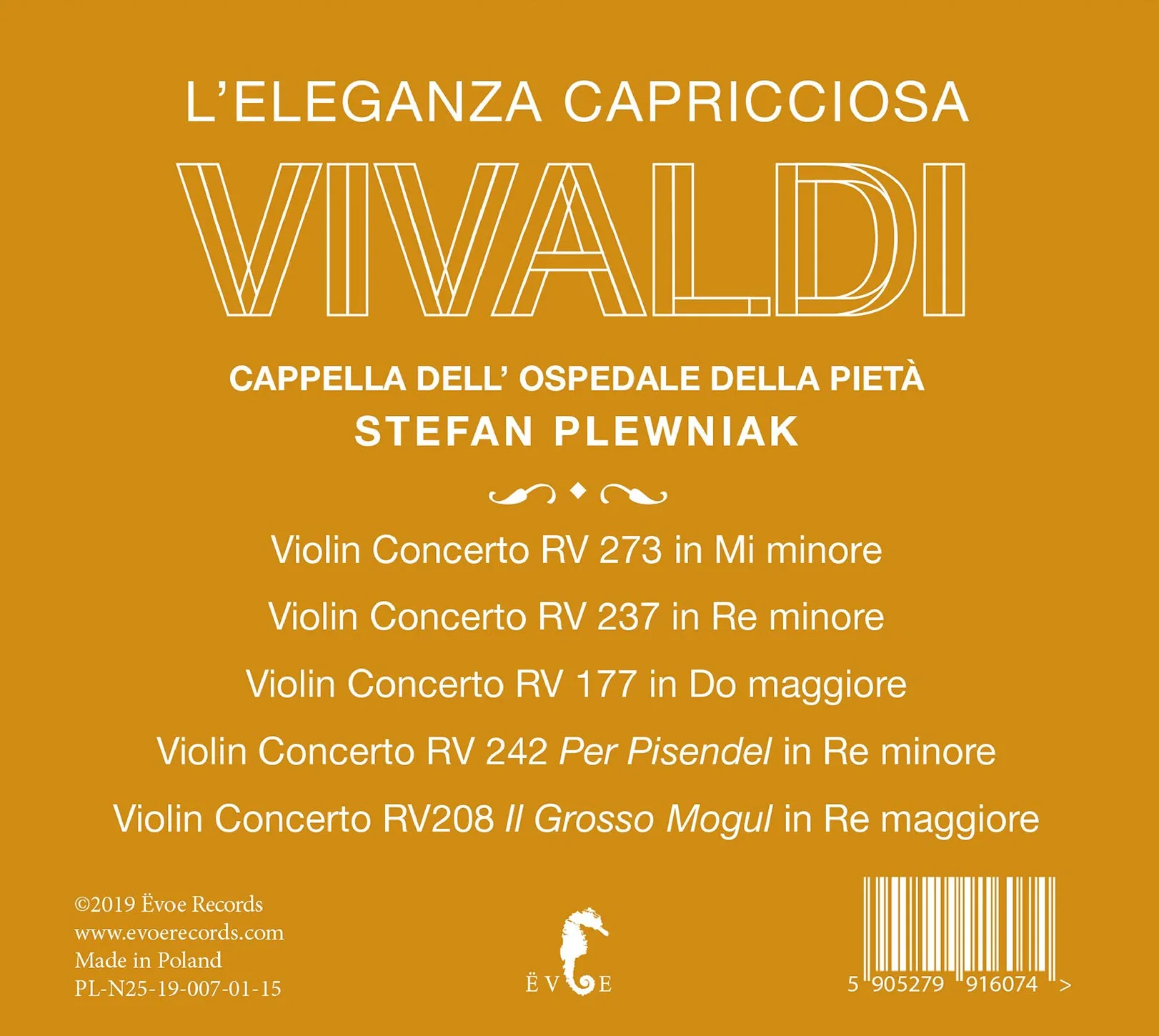 Vivaldi: L'eleganza Capricciosa / Plewniak, Cappella Dell'Ospedale Della Pieta - Image 2