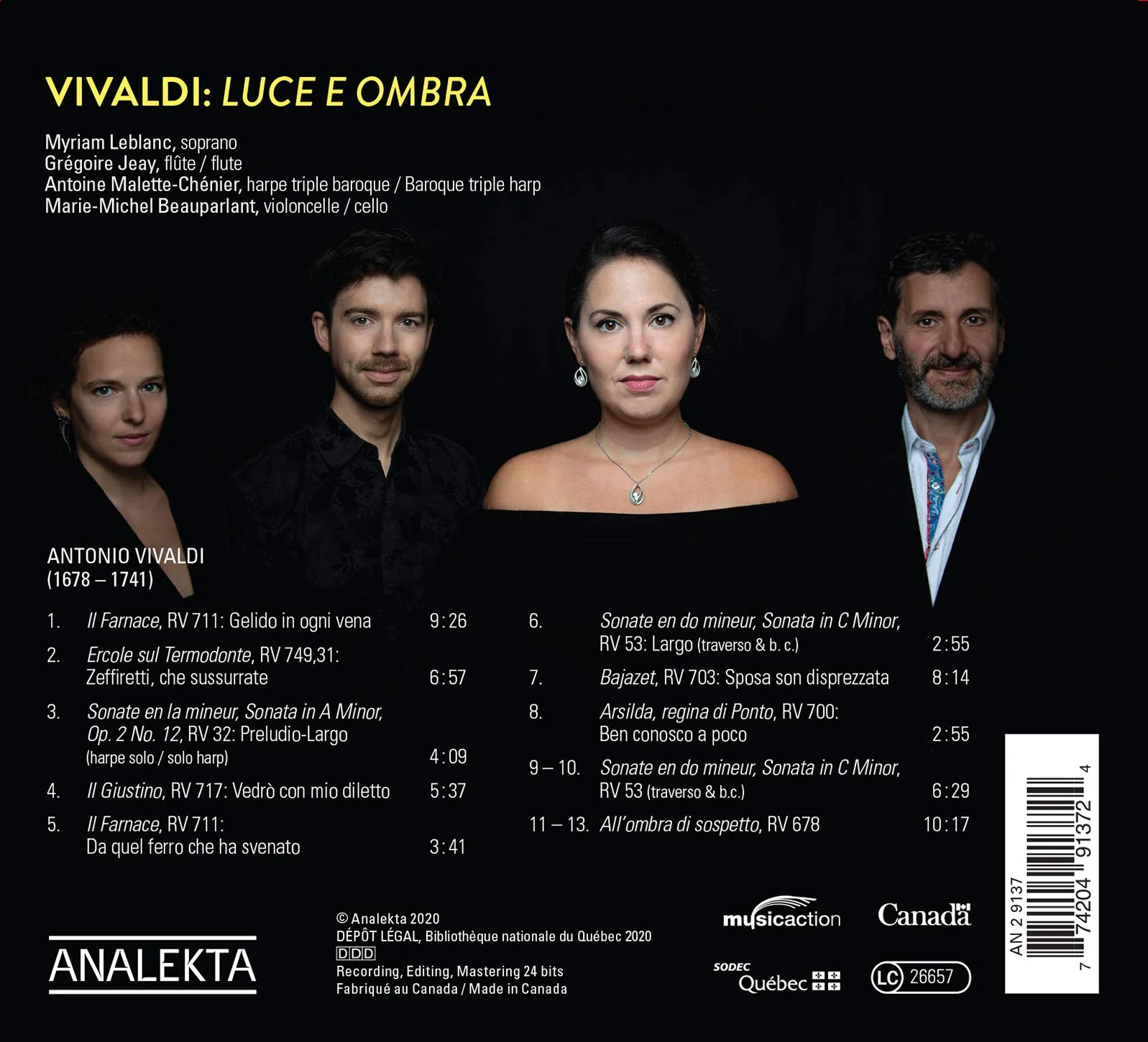 Vivaldi: Luce e Ombra / Myriam Leblanc, Ensemble Mirabilia - Image 2