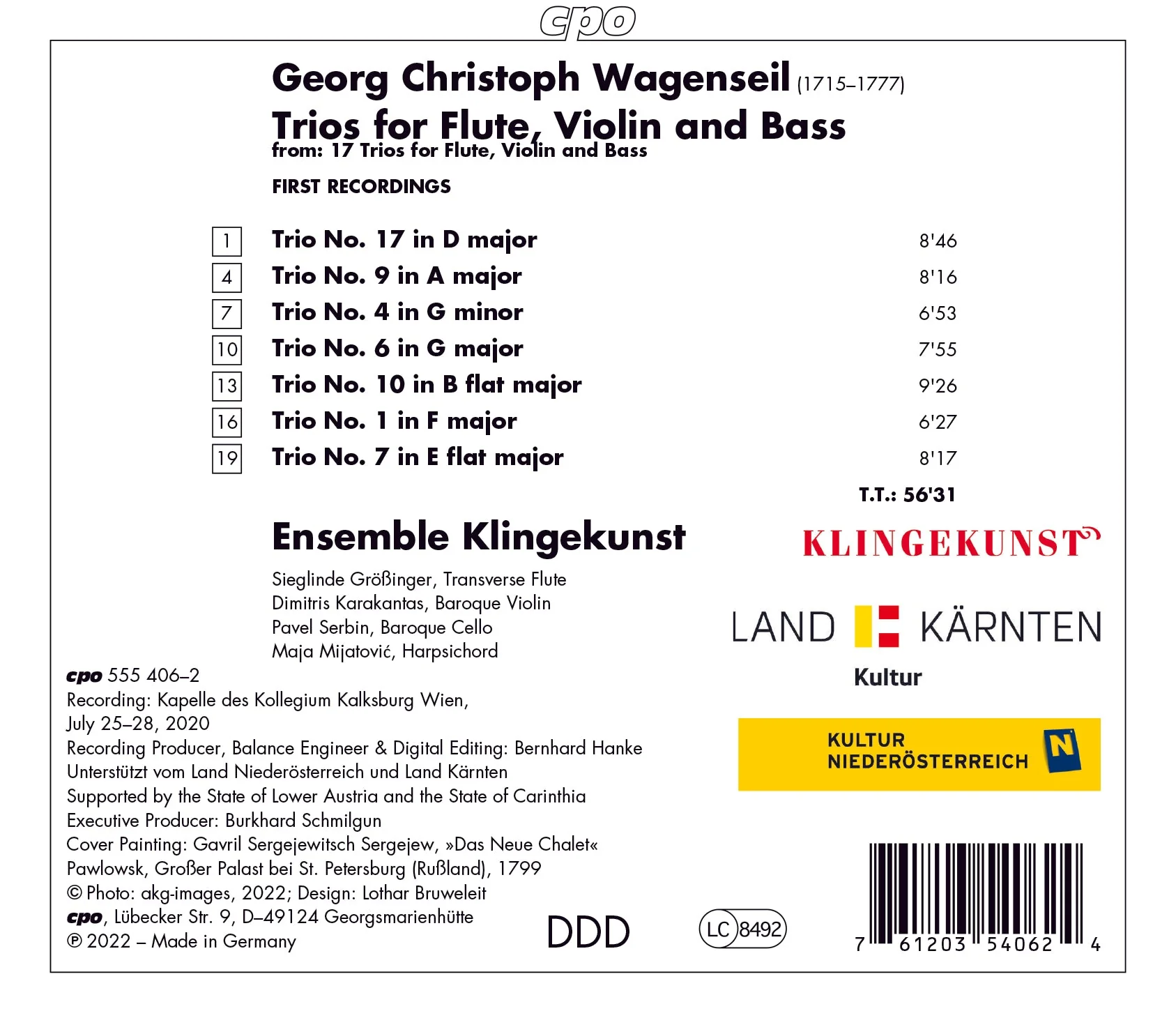 Wagenseil: Trio Sonatas / Ensemble Klingekunst - Image 2