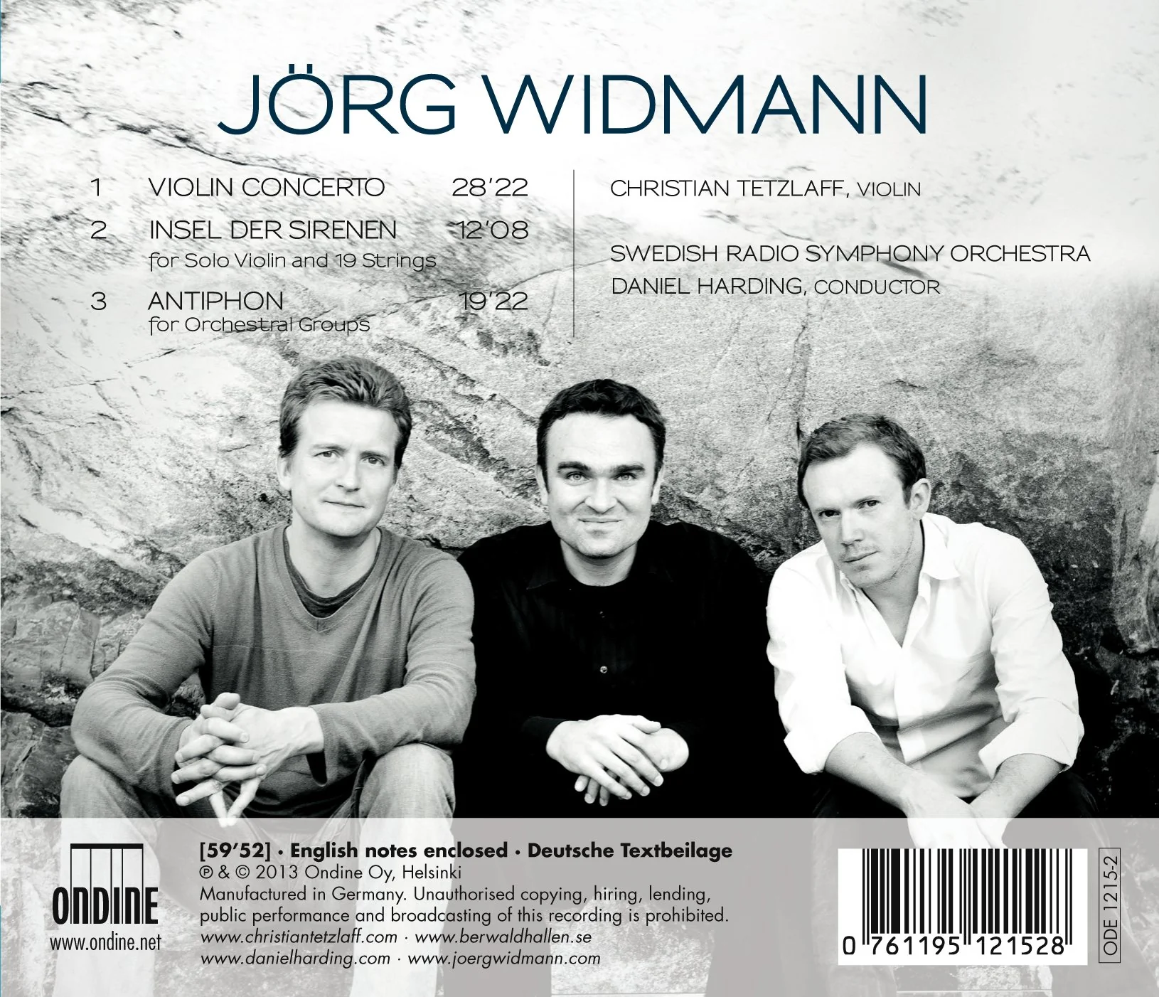 Widmann: Violin Concerto, Insel Der Siren, Antiphon / Tetzlaff, Harding, Swedish Radio Symphony - Image 2