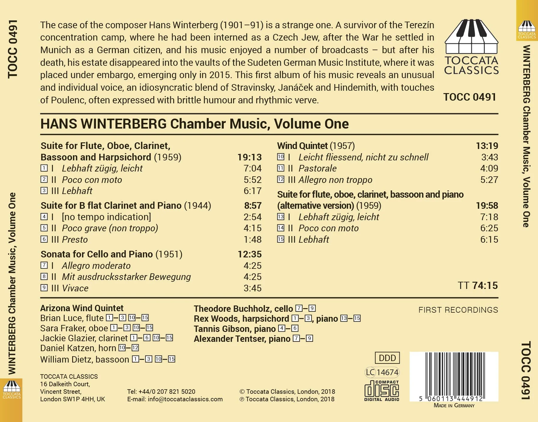 Winterberg: Chamber Music, Vol. 1 / Various - Image 2