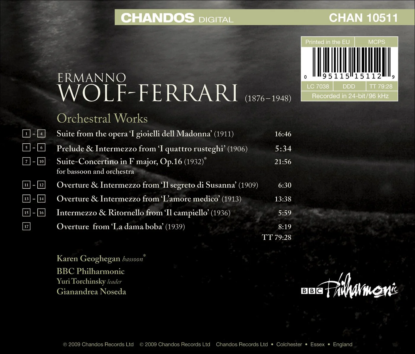 Wolf-Ferrari: Orchestral Works / Noseda, Geoghegan, BBC PO - Image 2
