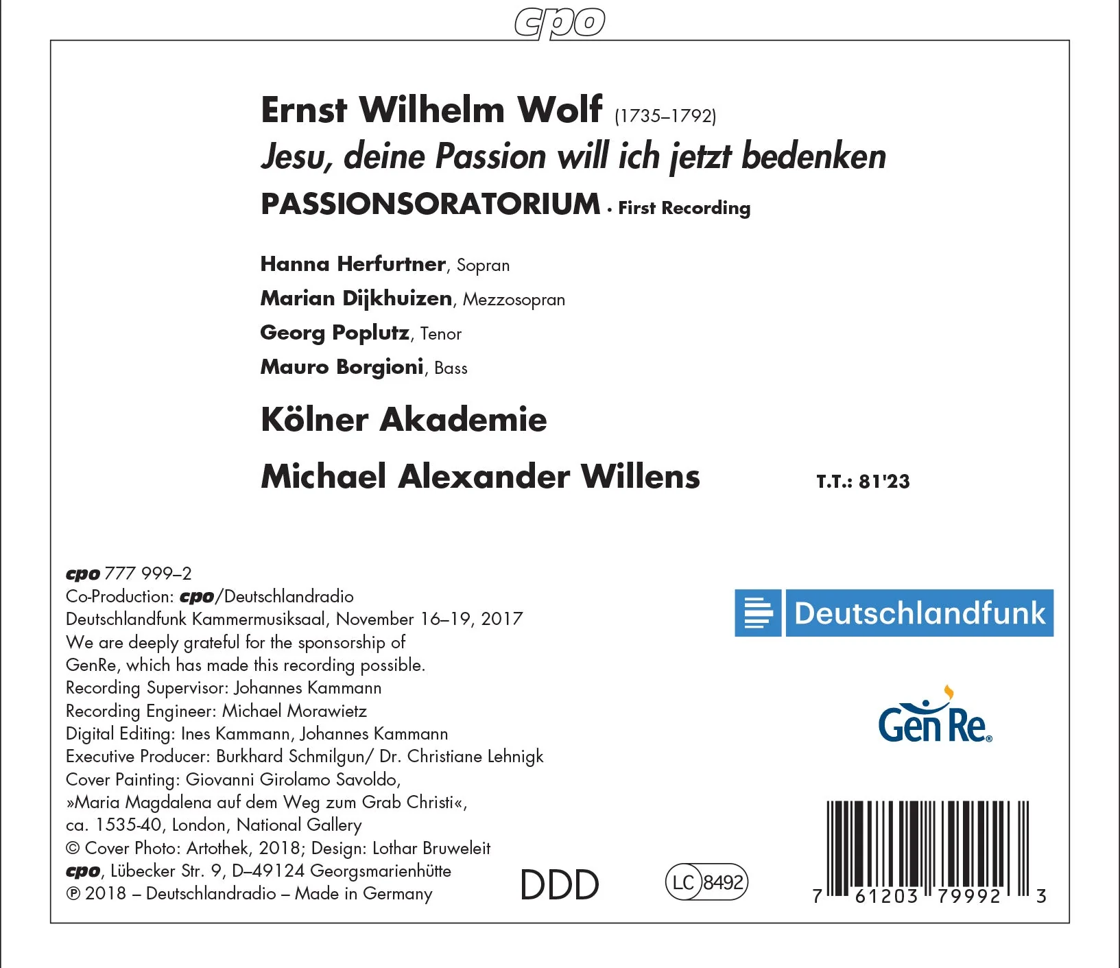 Wolf: Passionoratorium / Willens, Cologne Academy - Image 2