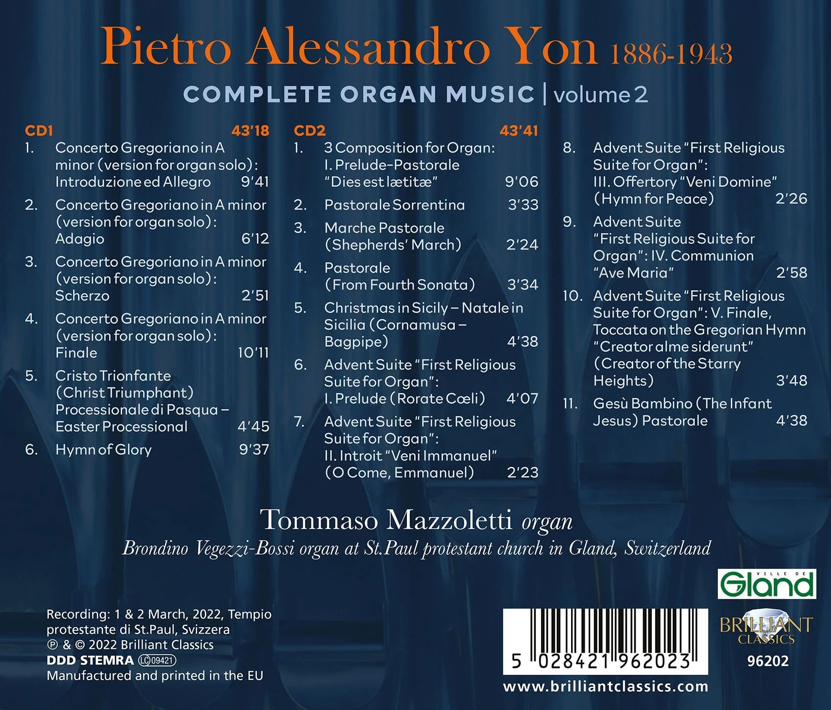Yon: Complete Organ Music, Vol. 2 / Mazzoletti - Image 2